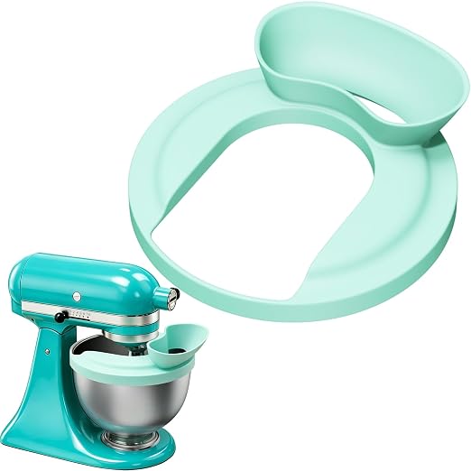Silicone Flour Funnel with Pouring Shield for KitchenAid 4.5-5QT Mixer