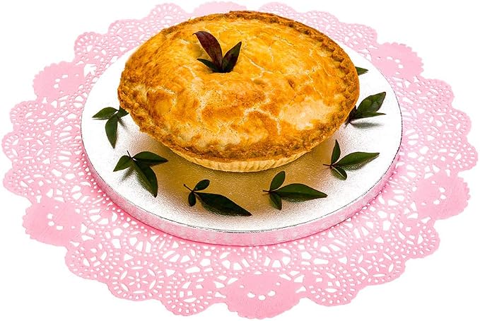 Restaurantware-Pastry Tek 12 x 12 Inch Lace Doilies, 4000 Decorative Tableware Placemats - Disposable, Round, Pink Paper Table Doilies, for Birthdays, Or Weddings, Table Decor