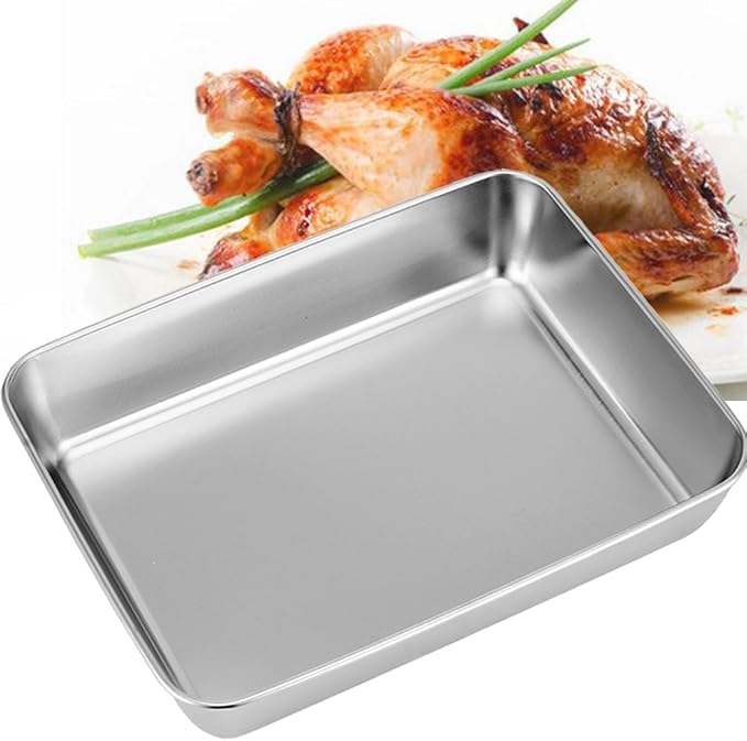 Sheet Pan,Cookie Sheet,Heavy Duty Stainless Steel Baking Toaster Oven Jelly Roll Pan,Deep Edge,Superior Mirror Finish, Dishwasher Safe (16.2x12.6x2.4 inches)