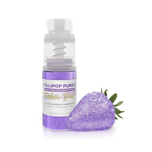 Bakell - Pollipop Purple Tinker Dust (4g, 1x Mini Spray Pump) Edible Glitter for Food, Desserts, and Baked goods!