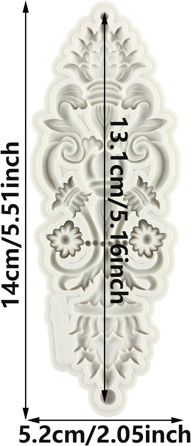 Baroque Style Curlicues Scroll Lace Silicone Fondant Molds Relief Flower Mold Filigree Mold For Cake Decorating Cupcake Topper Candy Chocolate Gum Paste Polymer Clay