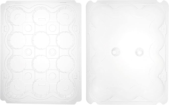 Hedume 12 Pack Cupcake Carrier, 12 Counts Stackable Cupcake Boxes, Clear Cupcake Container with Detachable Lid for Cupcakes, Muffin, BPA-free