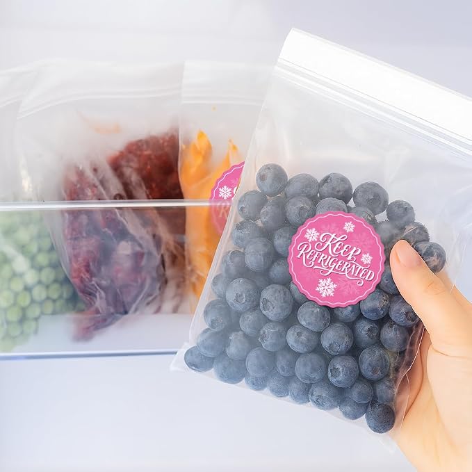 320 Pcs Keep Refrigerated Stickers, Pink Refrigerated Stickers Round Waterproof Labels Food Packaging Warning Labels for Box Container Carton Farm Supplies, 2 Inch