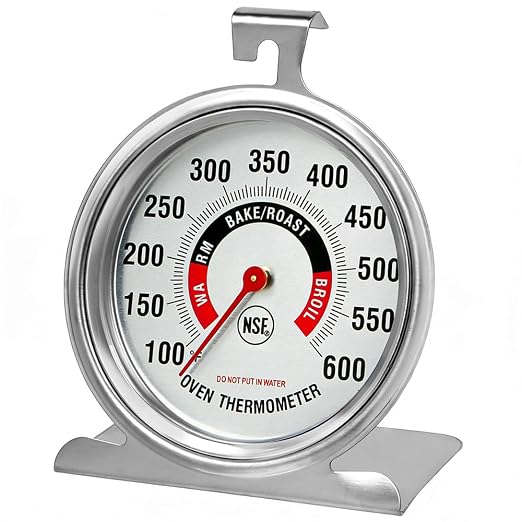 Efeng Large 3.5" Oven Thermometer for Gas/Electric Oven with Large Hanger&Base,Safety Leave-in Oven,Easy to Read Number,No Fading Color for Long time Cooking