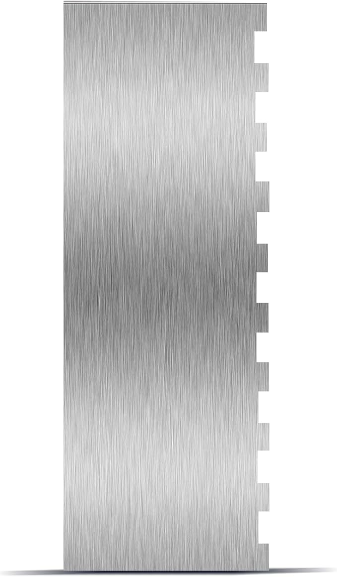 9 Inch Stainless Steel Cake Scraper, Cream Cake Scraper Sided Patterned Edge Stripe Edge Smoother Scraper Cake Smoother Frosting Scraper Cake Decorating Comb for Mousse Butter Cream