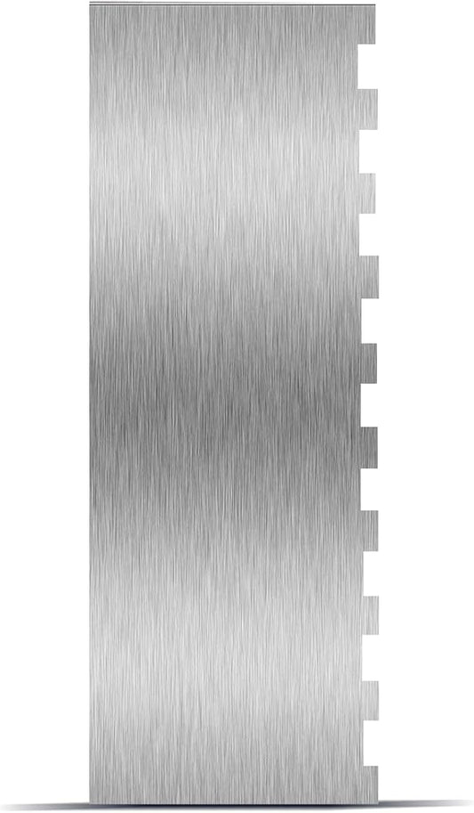 9 Inch Stainless Steel Cake Scraper, Cream Cake Scraper Sided Patterned Edge Stripe Edge Smoother Scraper Cake Smoother Frosting Scraper Cake Decorating Comb for Mousse Butter Cream