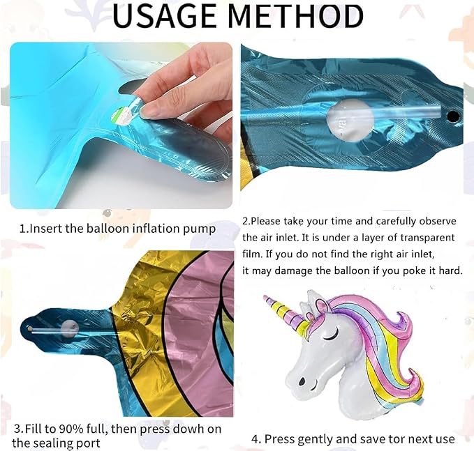 Unicorn Balloons Unicorn Birthday Party Decorations for Girls Foil Balloons Set Macaron and Rainbow Balloon Wedding Baby Shower Party Supplie (number 8)