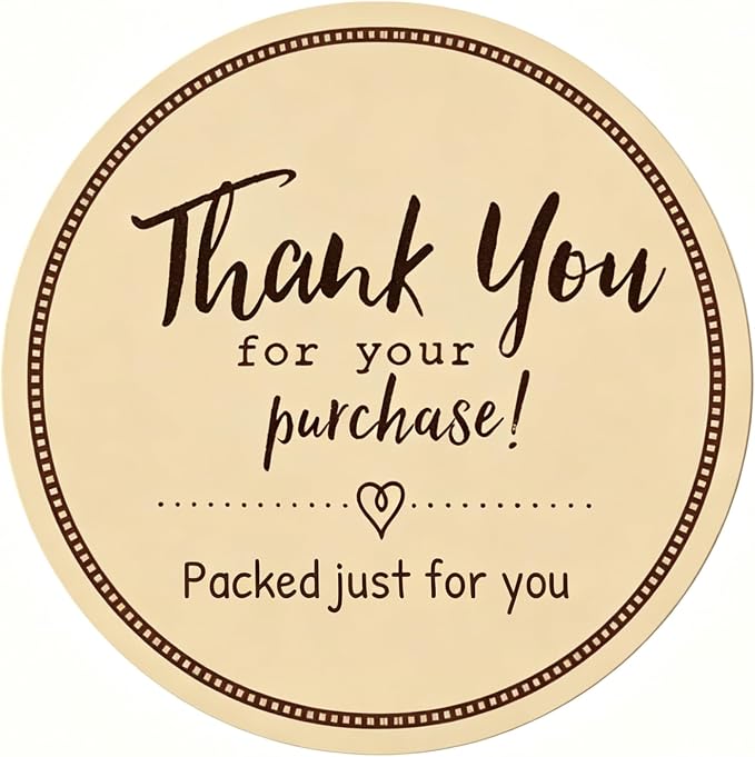 500Pcs Thank You Stickers, 1.5 Inch Thank You for Supporting My Small Business Stickers, Packaging Labels Neutral Color for Bakery Bags, Gift Wrap and Small Business Supplies (Light Yellow)