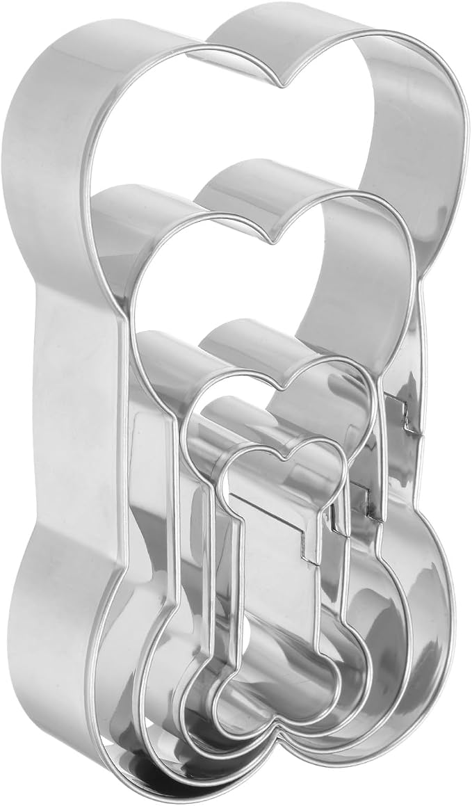 HARFINGTON Dog Bone Cookie Cutter Set Assorted Sizes Stainless Steel Homemade Treats Biscuit Baking Pastry Candy Cookie Cutters Molding for Pastry Fondant Cake