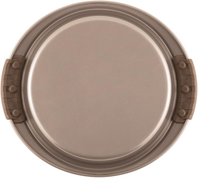 Anolon Advanced Nonstick Bakeware Round Layer Cake Pan Set with Silicone Grips, 2 Piece, Bronze