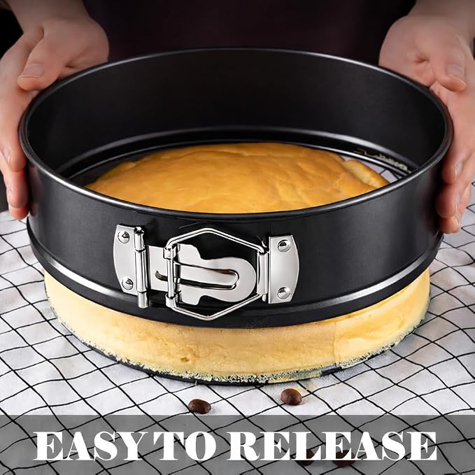 Tellshun 10 Inch Springform Pan Tin With 50Pcs Parchment Paper Nonstick Baking Mold Round Leakproof Removable Bottom Bakeware for Cake Cheesecakes Pie Pizza and Quiches