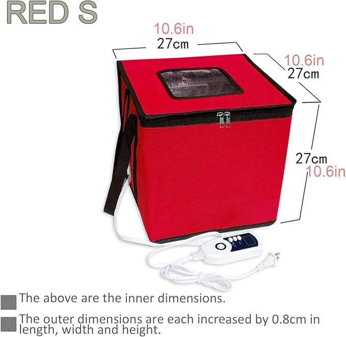 Dough Proofer Box with Heater, Folding Fermentation Bag, Reusable Sourdough Starter Jar, Temp Control for Bread, Yogurt, Natto, Soap Making - Ultimate Sourdough Tools Kit (S)