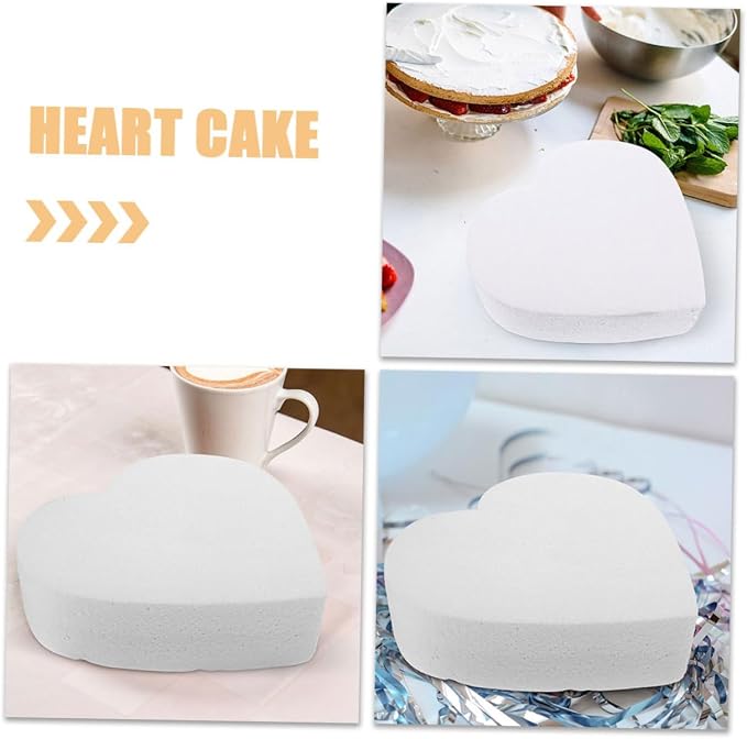 STOBAZA Heart Shaped Cake Model for Decorating and Wedding Displays Reusable Faux Cake Dummy for Baking Practice and Crafting Smooth for Easy Use