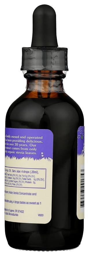 NuNaturals Liquid Stevia, Sugar-Free Sweetener, Plant-Based Sugar Substitute, Zero Calorie, Vanilla Flavor, Alcohol-Free, 2 oz