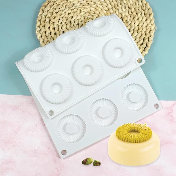 Silicone Donut Mold Round Doughnut Silicone Candy Molds Non-Stick Silicone Molds Perfect For Donut Cake Biscuit Bagels Dishwasher Safe