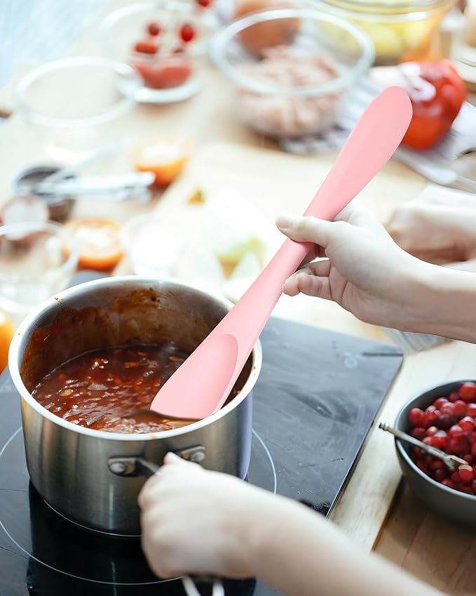 2-Pack Double-Headed Silicone Spatula Spoon, Nonstick Safe, Seamless | Scraping & spreading dual-use. Matte, BPA-free. For cooking, baking, mixing. Gentle on nonstick pans. No buildup.