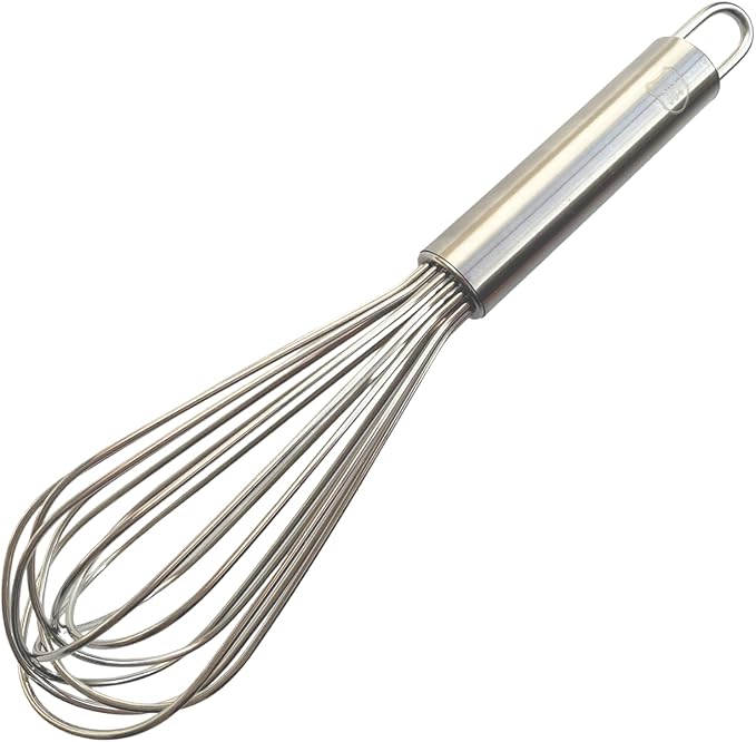304 Stainless Steel Whisk, 16 Wires Heavy Duty Kitchen Whisk for Mixing Whipping Eggs, Cream, Batter (10 inch)