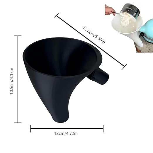 Flour Funnel Compatible for KitchenAid Mixer, Easy Pour No-Mess Attachment, Anti-Splash Attachment for Tilt-Head Stand Mixer 4.5 & 5 Quart (KSM150), Dishwasher Safe Baking Tool