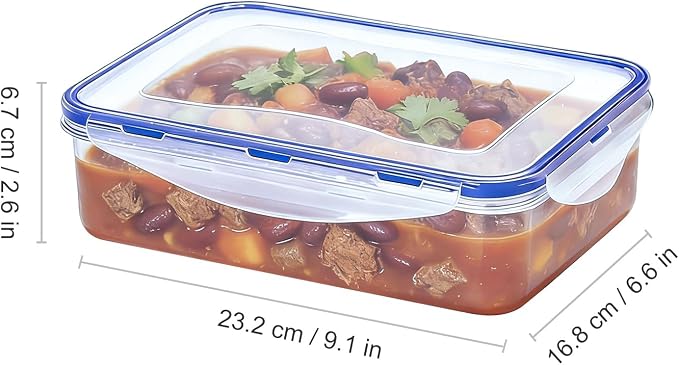 KIGI Food Storage Containers with 4-Sided Locking Airtight Lids, Leak-Proof & Stackable, Ideal for Meal Prep, Lunch & Leftovers, Microwave Safe, BPA-Free Plastic (6.8 Cup, 6-Piece)