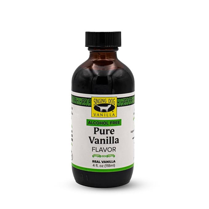 Singing Dog Vanilla Pure Vanilla Flavor, Alcohol-Free, 4 fl oz - Real Vanilla Beans, Glycerin-Based - Non-GMO, Vegan, Kosher Pareve