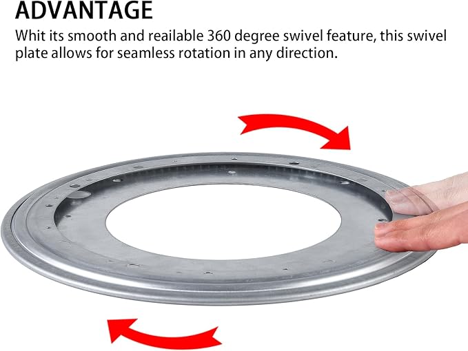 HSTECH 12 inch Lazy Susan, 800lbs Rotating Bearing Plate Heavy Duty for Rotating Table, Book Case, Serving Tray, Crafts Stand, Potted Plants, Shoe Rack(360˚ Rotation)