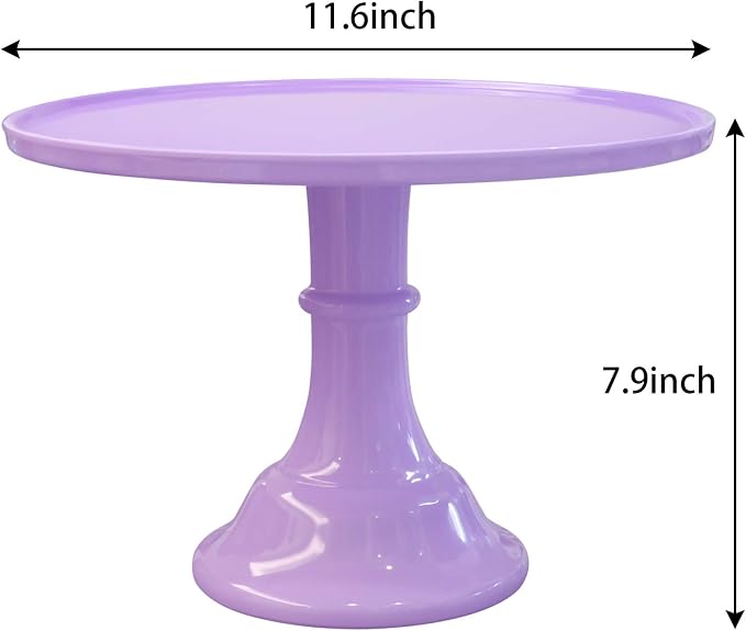 11-Inch Round Melamine Cake Stand, Purple Single-Tier Dessert Display Stand for Cakes, Cupcakes and Party Table Decor