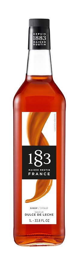1883 Dulce de Leche All-Natural Syrup – Caramelised Milk Flavour for Coffee, Hot Chocolate, Cocktails & Desserts – Vegan-Friendly, No Preservatives – 1L Glass Bottle