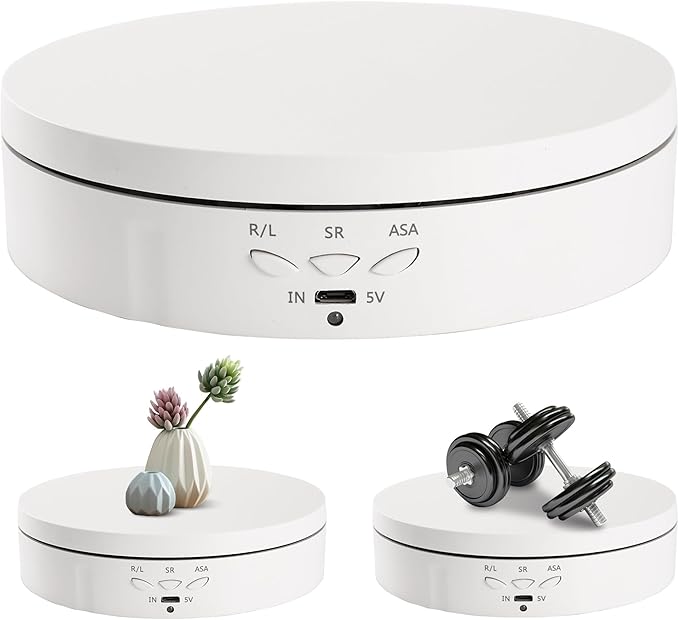 Rotating Display Stand White Turntable Stand 5.7 Inch Spinning Stand for Product Shows