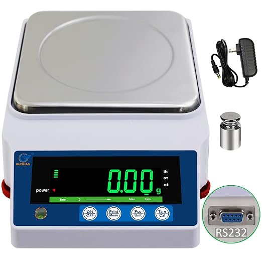 Lab Precision Analytical Balance - 2000 x 0.01g | 4.4x0.00002 lb | Electronic Weighing Scale | 01 Gram Scale for Chemistry, Labs, Jewelry