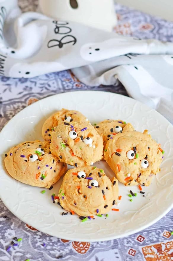Edible Halloween Jimmies Sugar Sprinkles for Cake Decorating, Baking, Ice Cream, Cookies, Cupcake Topper Decorations,5oz (White&Orange&Black&Green&Purple)