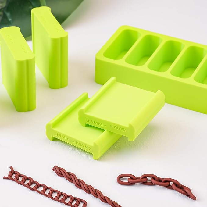 Clay Strip Maker Kit,Clay Tube Hoop Roller Guide, Fondant Rolling Strip Shape Maker 4.5/3.5/2.5/1.5/0.5mm