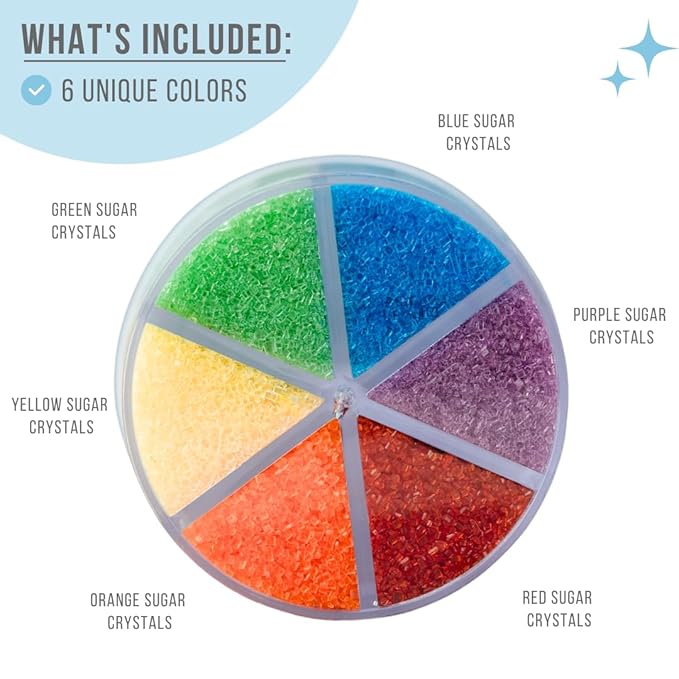Sweets Indeed Rainbow Sanding Sugar 6 Cell Jar – Red Orange Yellow Green Blue Purple Decorating Sugar Crystals for Baking & Decorating Cupcakes, Cookies, Cakes & Desserts – 7.83 ounces