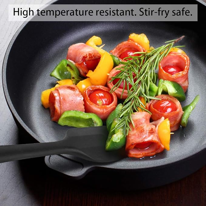 8 Inch Silicone Spatula Set, Food Grade High Temperature and Heat Resistant Spatulas, Dish-wash Safe, Rubber Kitchen Spatulas, Non-stick(Set of 4)