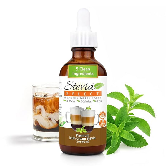 Stevia Select Irish Cream Flavored Liquid Stevia – Zero Calorie Coffee, Tea, Drink & Baking Sweetener, All-Natural, No Erythritol, Keto-Friendly Sugar Alternative, 300 Servings – 2 Oz (1 Pack)