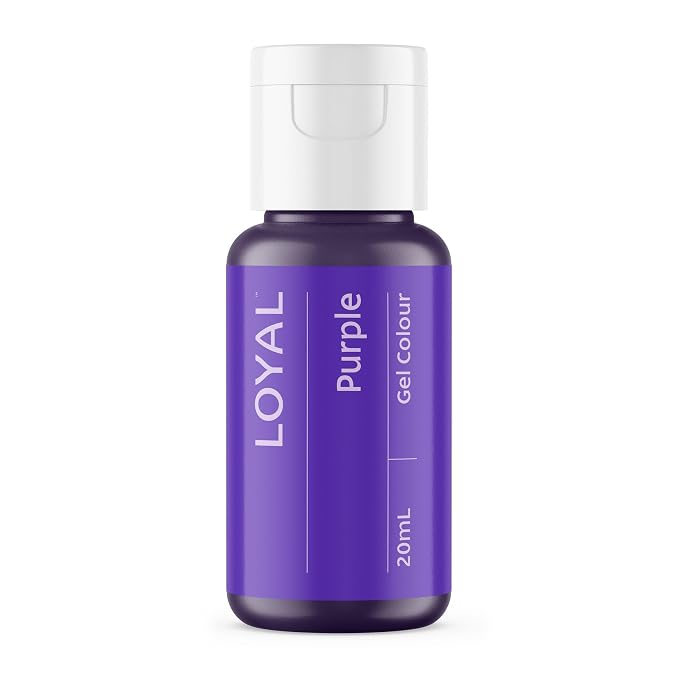 Loyal Gel Food Coloring | Vibrant Color for Buttercream, Fondant, Royal Icing, Gum Paste, Marzipan and Cake Batter | Gel-Based Concentrated Food Dye - 20ml Purple
