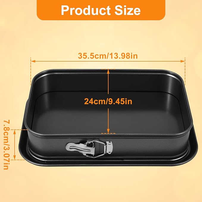 Rectangle Springform Baking Pan 9x13Inch Large Spring Form Cake Pan with Removable Bottom Leakproof Non Stick Cheesecake Pan for Home Kitchen Baking (1pc)