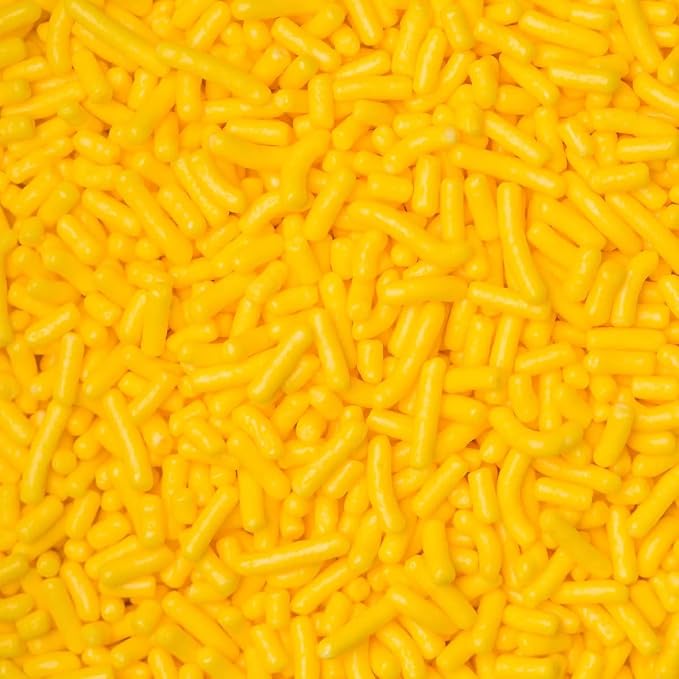 Sprinkles Edible Soft Jimmies Soft Sprinkles for Topping Ice Cream, Cookies, Cakes, Cupcakes, Dessert Decorating MADE IN USA 4 oz (YELLOW)