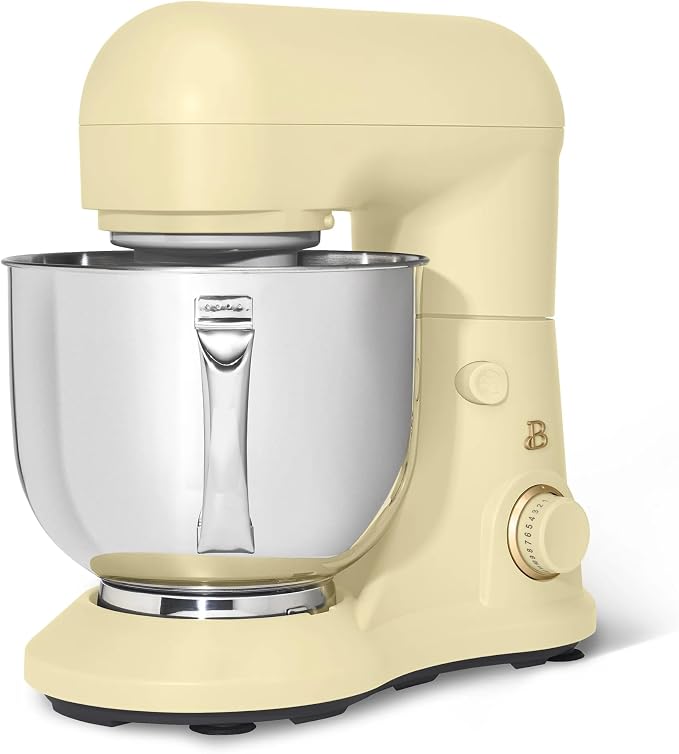 5.3 Qt Stand Mixer, 300W Electric Kitchen Mixer with 12 Speeds, Tilt Head Design, Stainless Steel Bowl, Dough Hook Whisk Beater Splash Guard (Buttercream)