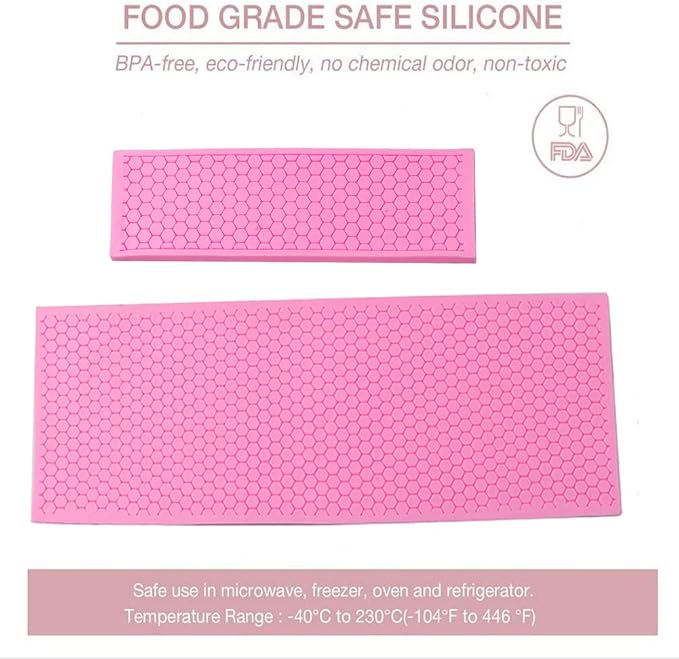 2Pcs Silicone Honeycomb Fondant Cake Mold, Lace Mat Mould, Embossing Mat, Kitchen Baking Cooking Tool