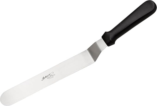 Ateco Ultra Offset Spatula with 9.75-Inch Stainless Steel Blade, Plastic Handle, Dishwasher Safe, Black