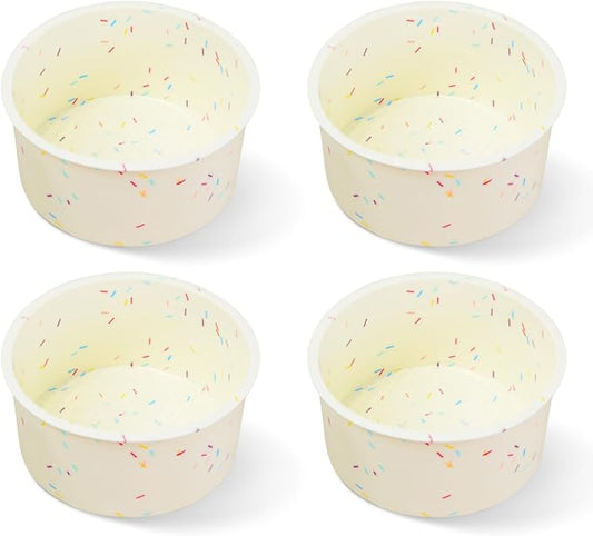4.75 Inch Round Cake Pan, 4 Pcs Silicone Cake Pans for Baking, Nonstick Baking Mold BPA Free Dishwasher Safe, Great for Layer Cake, Cheese Cake, Chocolate Cake