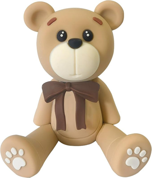 3D Bear Cake Toppers Brown Bear Cake Decorations for Boy Girl Baby Shower Birthday Party Supplies (coffee)