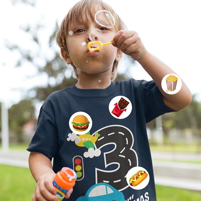 600Pcs Round Snack Stickers Roll 1.5 Inch Food Stickers for Kids Birthday Party Favors Teacher Reward Encouragement Motivational Stickers