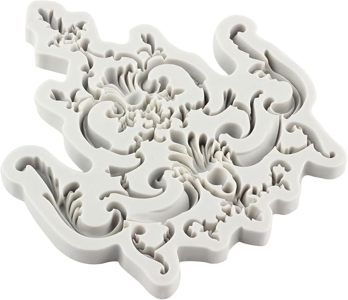 Baroque Fondant Mold Sculpted Scroll Curlicues Filigree Mold For Sugar Cake Decorating Cupcake Topper Gum Paste Polymer Clay