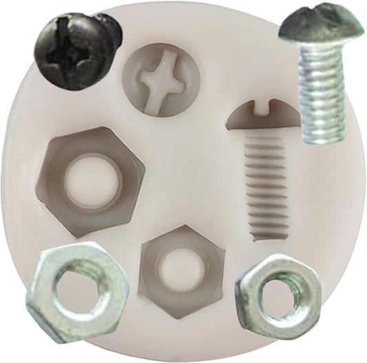 Screw Nut Silicone Mold Hand Tools Fondant Molds for Steampunk Cake Decorating Cupcake Topper Candy Chocolate Polymer Clay Gum Paste