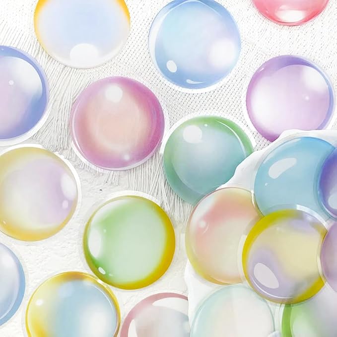 Macaron Color Bubble Stickers,100 Pcs Clear Epoxy Bubble Dots Stickers Self-Adhesive Bubble Stickers for DIY Crafts Scrapbooking Gift Wrapping and Party Decoration