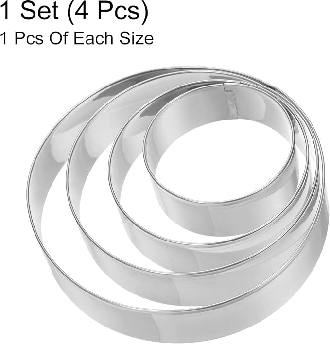 HARFINGTON Circle Round Cookie Cutter Set Assorted Sizes Stainless Steel Geometric Biscuit Baking Pastry Candy Cookie Cutters Molding for Pastry Fondant Cake