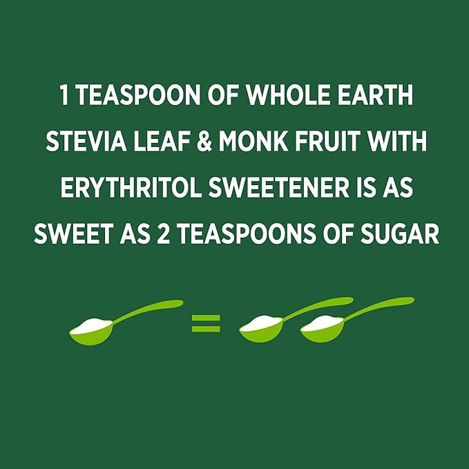 WHOLE EARTH Monk Fruit Sweetener with Erythritol, Plant-Based Sugar Alternative, 4LBS