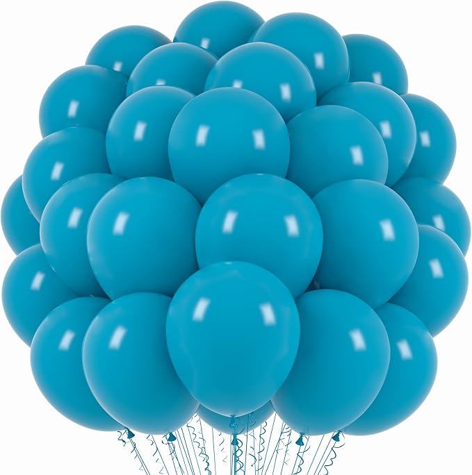 Voircoloria Peacock Blue Balloons, 66pack 12inch Teal Blue Latex Party Balloons for Wedding, Birthday, Graduation, Bridal Shower, Baby Shower, Gender Reveal, Anniversary Party Decorations