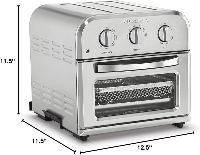 Cuisinart TOA-26 Compact AirFryer/Convection Toaster Oven Stainless Steel Bundle with 2 YR CPS Enhanced Protection Pack